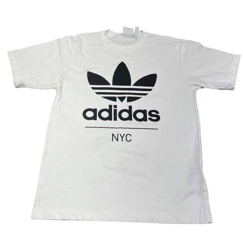 Adidias | NYC Men's T-Shirt Short Sleeve Crew Neck Shirt Top Tee White Small EUC
